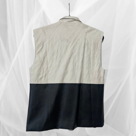Black and white vegan leather vest NWT - Picture 3 of 4